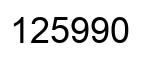 Number 125990 black image