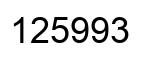 Number 125993 black image