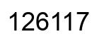 Number 126117 black image
