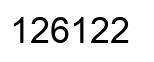 Number 126122 black image