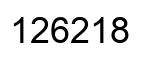 Number 126218 black image