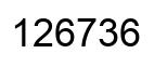 Number 126736 black image