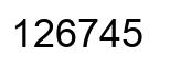 Number 126745 black image