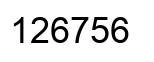 Number 126756 black image