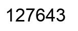 Número 127643 imagen negro