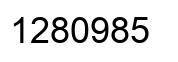 Number 1280985 black image
