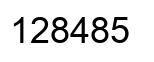 Number 128485 black image