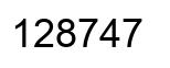 Number 128747 black image