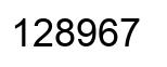 Number 128967 black image