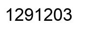 Number 1291203 black image