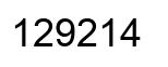 Number 129214 black image