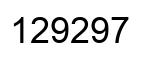 Number 129297 black image