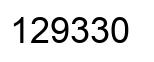 Number 129330 black image
