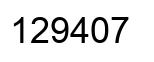 Number 129407 black image