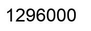 Number 1296000 black image