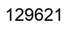 Number 129621 black image