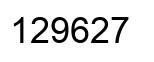 Number 129627 black image