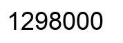 Number 1298000 black image