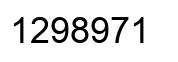 Number 1298971 black image