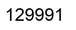 Number 129991 black image
