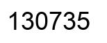 Number 130735 black image