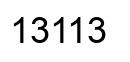 Number 13113 black image
