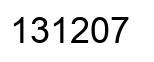 Number 131207 black image
