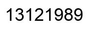 Número 13121989 imagen negro