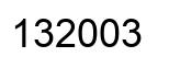 Number 132003 black image