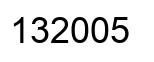Number 132005 black image