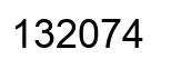 Number 132074 black image