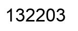 Number 132203 black image
