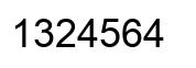Number 1324564 black image