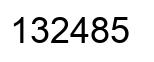 Number 132485 black image
