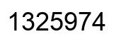 Number 1325974 black image
