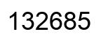 Number 132685 black image