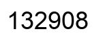 Number 132908 black image