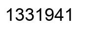 Number 1331941 black image