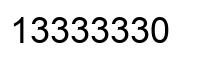 Number 13333330 black image