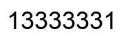 Number 13333331 black image