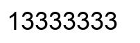 Number 13333333 black image