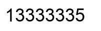 Number 13333335 black image