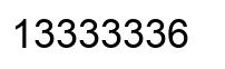 Number 13333336 black image