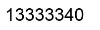 Number 13333340 black image
