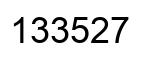 Number 133527 black image