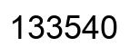 Number 133540 black image