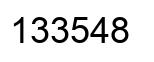 Number 133548 black image