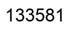 Number 133581 black image