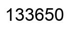 Number 133650 black image