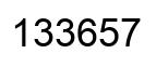 Number 133657 black image
